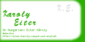 karoly eiter business card