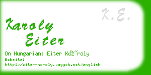 karoly eiter business card
